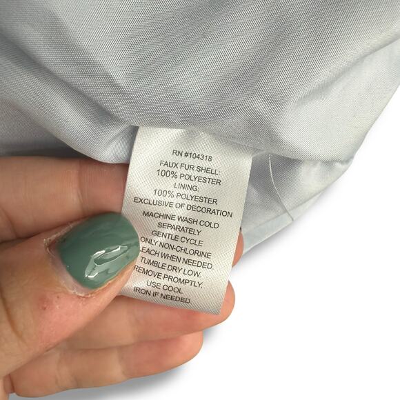 NEW Macy's Planet Heart Blue Fur Zip up Jacket Medium Bomber Hoodie Sweatshirt - Picture 8 of 8